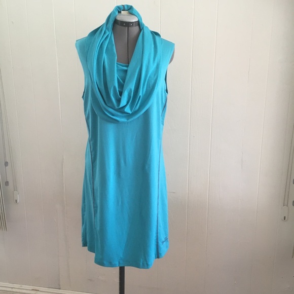 NWOT Black tip Turquoise beach sleeveless, hoodie dress size L - Picture 2 of 8